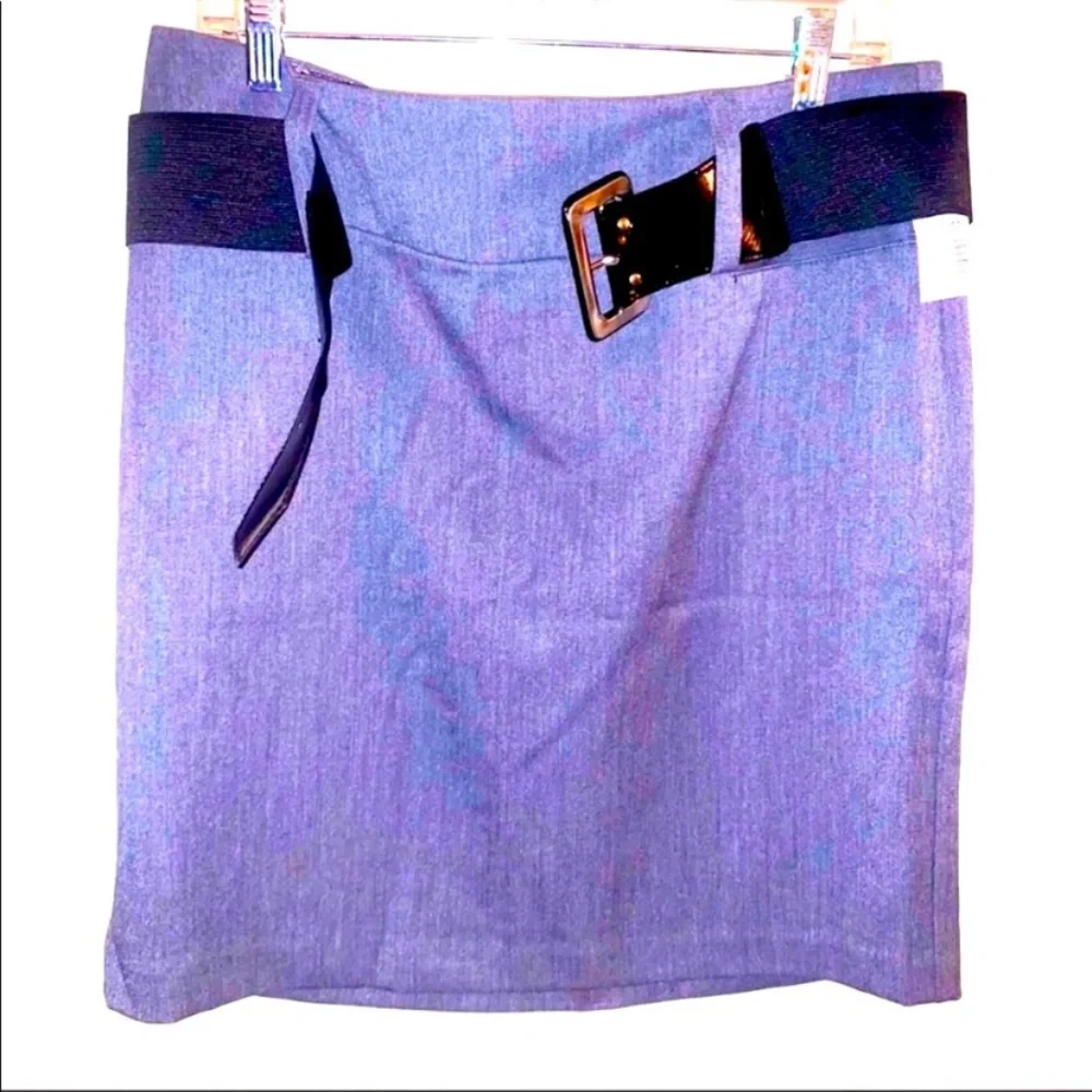 Maurices Size 11/12 Grey Polyester Rayon Spandex Mini Skirt w/ Belt